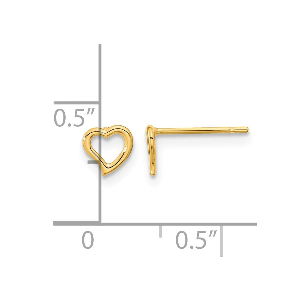 14k Madi K 5.00mm Heart Childrens Post Earrings