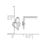 14k White Gold Madi K Heart with Butterfly Childrens Post Earrings
