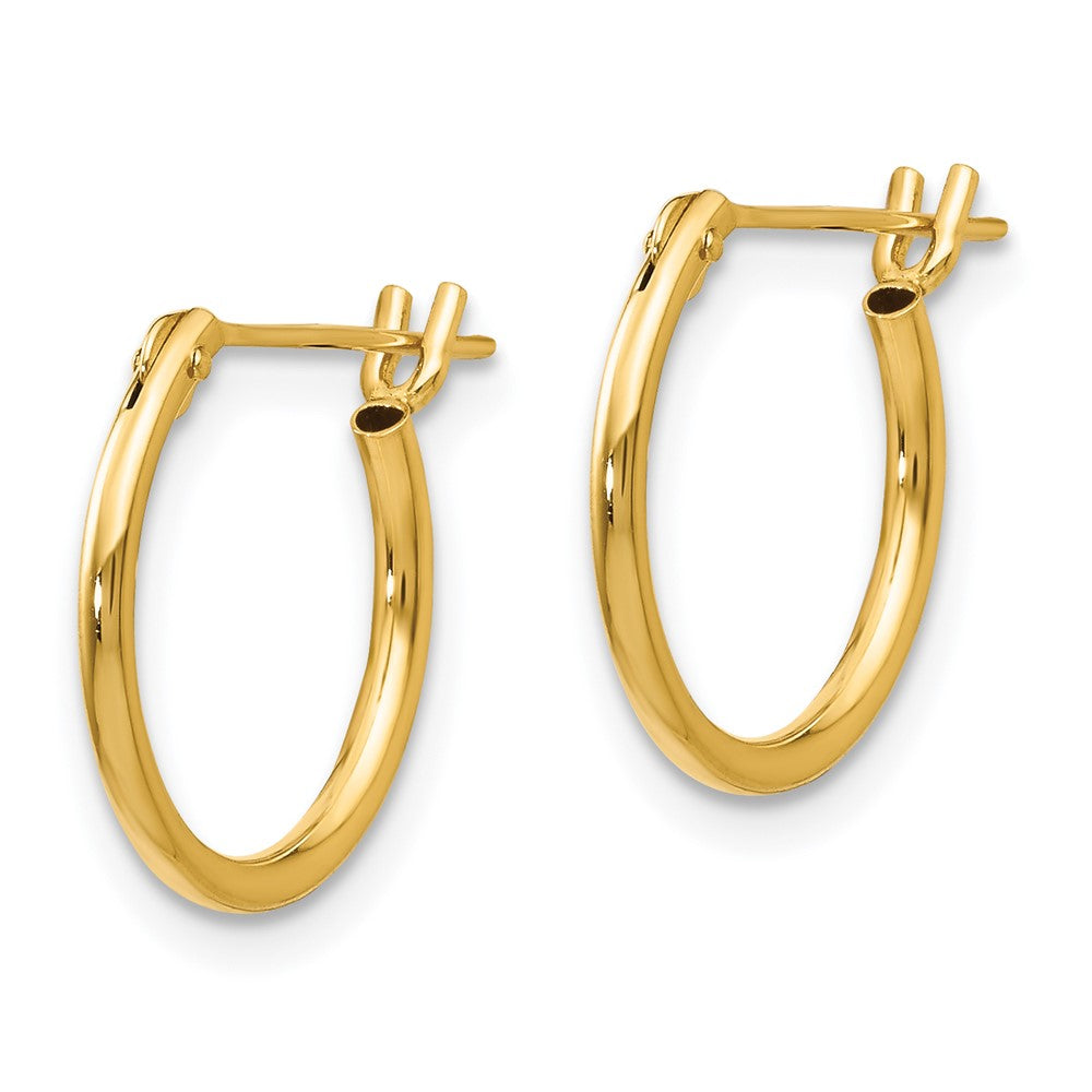 14k Madi K 1.25x12mm Half Hoop Earrings