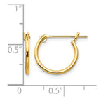 14k Madi K 1.25x12mm Half Hoop Earrings