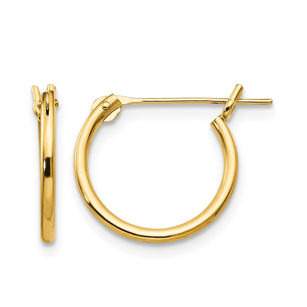 14k Madi K 1.25x12mm Half Hoop Earrings
