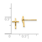 14k Madi K Polished Cross Childrens Post Earrings