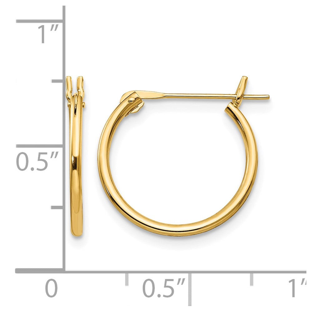14k Madi K 1.25x15mm Hoop Earrings
