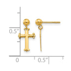 14k Madi K Cross Dangle Childrens Post Earrings