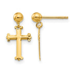 14k Madi K Cross Dangle Childrens Post Earrings