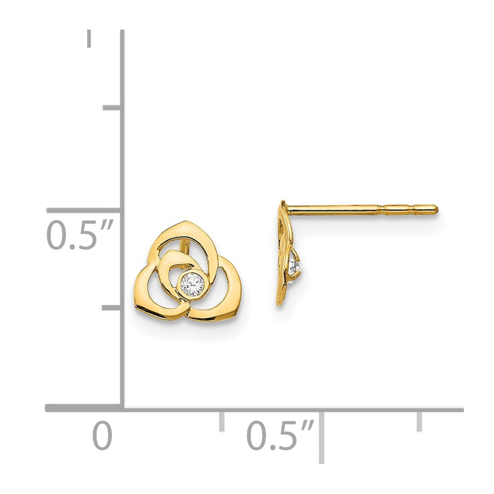 14k Madi K CZ Flower Post Earrings