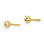14k Madi K Diamond-Cut 3mm Half-Ball Post Earrings