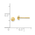 14k Madi K Diamond-Cut 3mm Half-Ball Post Earrings