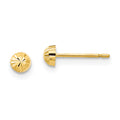 14k Madi K Diamond-Cut 3mm Half-Ball Post Earrings