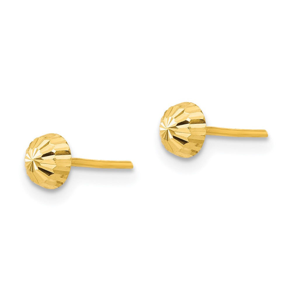 14k Madi K Diamond-Cut 4mm Half-Ball Post Earrings
