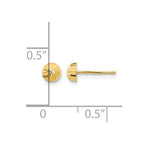 14k Madi K Diamond-Cut 4mm Half-Ball Post Earrings