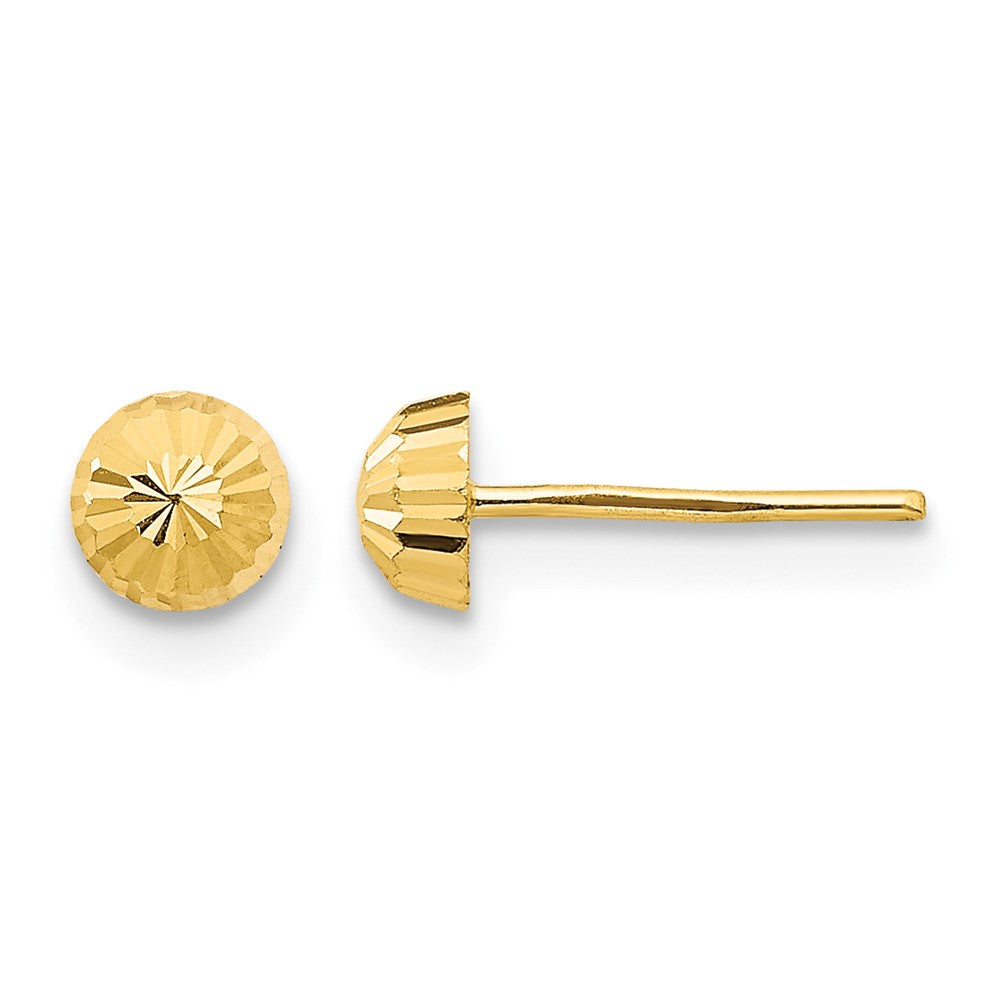 14k Madi K Diamond-Cut 4mm Half-Ball Post Earrings