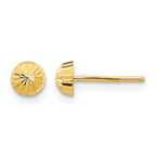 14k Madi K Diamond-Cut 4mm Half-Ball Post Earrings