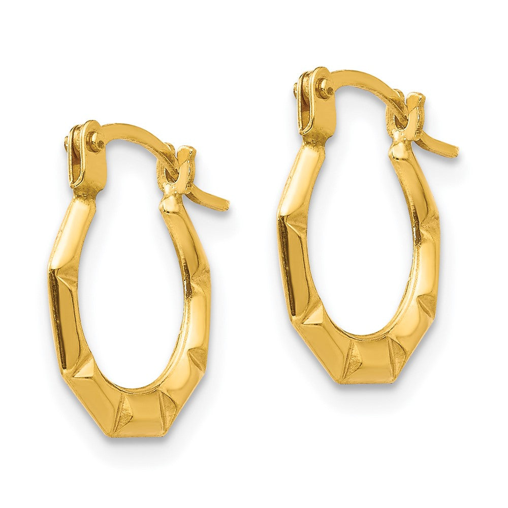 14k Madi K Tiny 2x11mm Hollow Hoop Earrings