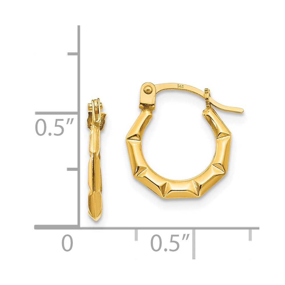 14k Madi K Tiny 2x11mm Hollow Hoop Earrings