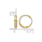14k Madi K CZ 2x9mm Hinged Hoop Earrings