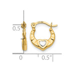 14K and White Rhodium Madi K Heart Hollow Hoop Earrings