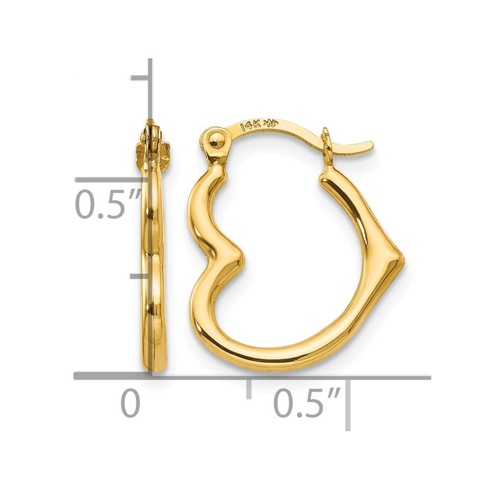 14k Madi K Heart-Shaped Hollow Hoop Earrings