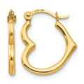 14k Madi K Heart-Shaped Hollow Hoop Earrings