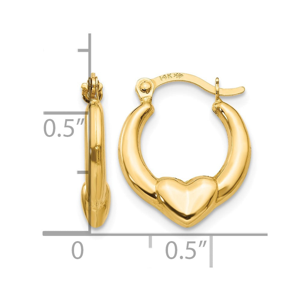 14k Madi K Hollow Heart Hoop Earrings