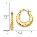 14k Madi K 3x14mm Hollow X Hoop Earrings
