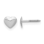 14k White Gold Madi K Rhodium-plated 5.00mm Heart Screwback Childrens Post Earrings