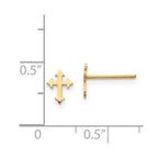 14K Madi K Polished Cross Childrens Post Earrings