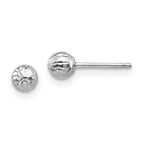 14K White Gold Madi K Diamond-Cut 4mm Ball Post Earrings