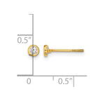 14k Madi K Polished 3mm CZ Bezel Screwback Post Earrings