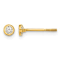 14k Madi K Polished 3mm CZ Bezel Screwback Post Earrings
