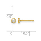 14k Madi K 4mm Round CZ Milgrain Bezel Post Earrings
