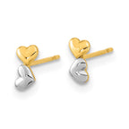 14k Madi K Two-tone Double Heart Childrens Post Earrings