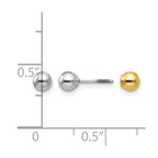 14k Two-tone Madi K Reversible 4mm Ball Screwback Post Earrings