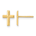 14k Madi K Polished 3-D Cross Childrens Post Earrings