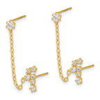 14k Madi K CZ Stars and Constellation Double Post with Chain Single Earring