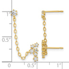 14k Madi K CZ Stars and Constellation Double Post with Chain Single Earring