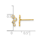 14k Madi K 4-CZ Drop Bezel-Set Post Earrings
