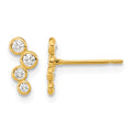 14k Madi K 4-CZ Drop Bezel-Set Post Earrings