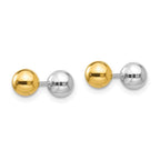 14k Two-tone Madi K Reversible 5mm Ball Screwback Post Earrings