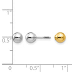 14k Two-tone Madi K Reversible 5mm Ball Screwback Post Earrings