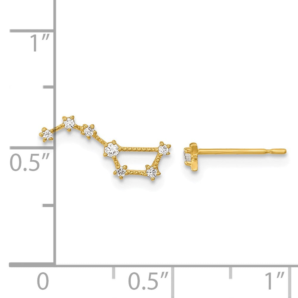 14k Madi K CZ 1 Stud Star and 1 Little Dipper Post Earrings