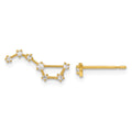 14k Madi K CZ 1 Stud Star and 1 Little Dipper Post Earrings