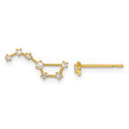 14k Madi K CZ 1 Stud Star and 1 Little Dipper Post Earrings