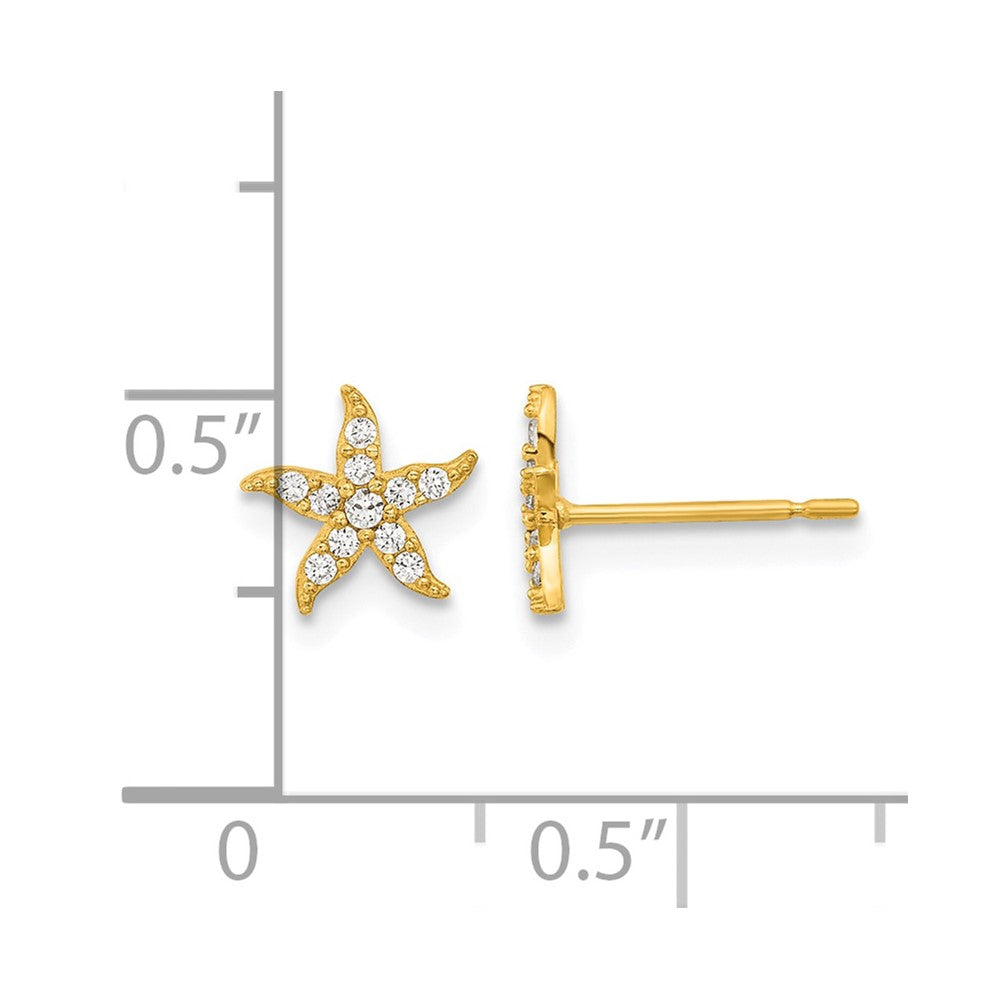 14k Madi K CZ Starfish Childrens Post Earrings