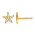 14k Madi K CZ Starfish Childrens Post Earrings