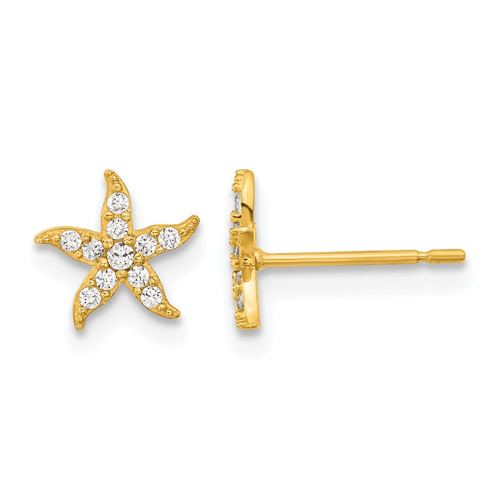 14k Madi K CZ Starfish Childrens Post Earrings