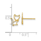 14k Madi K Kitten with CZ Tail Childrens Post Earrings