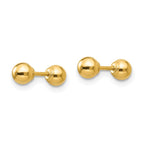 14k Madi K Polished Reversible 4mm Ball Screwback Post Earrings