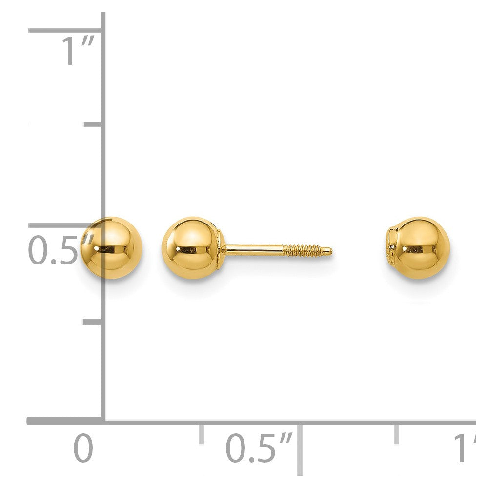 14k Madi K Polished Reversible 4mm Ball Screwback Post Earrings