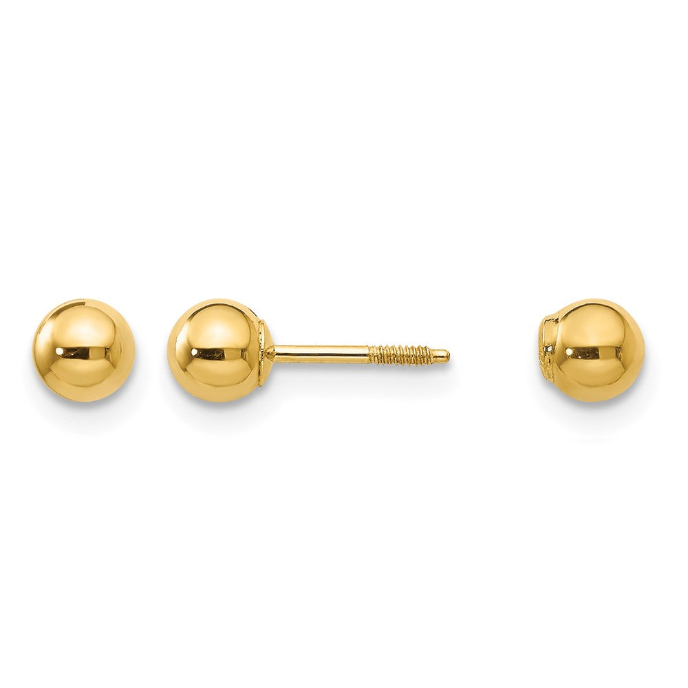 14k Madi K Polished Reversible 4mm Ball Screwback Post Earrings